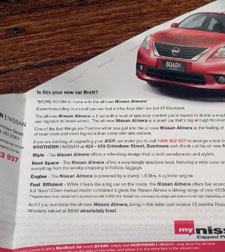 Nissan Almera launch launch DTM mailer